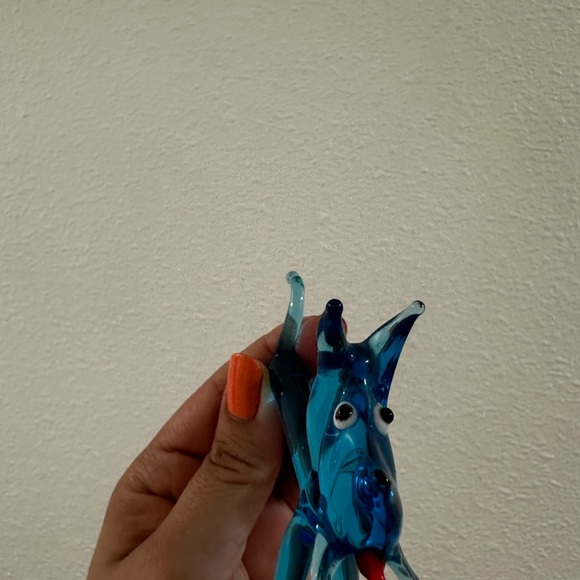 Vintage Blue Schnauzer Dog Figurine-hand blown Collectible - Picture 4 of 8